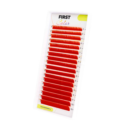 Цветные ресницы FIRST RED МИКС