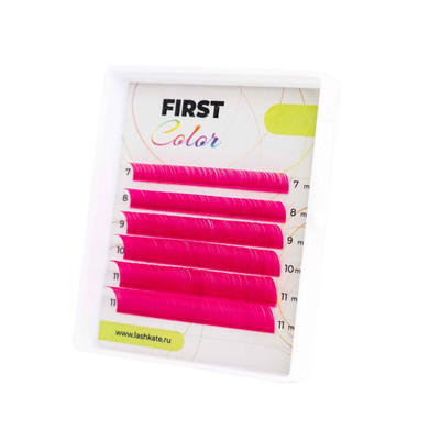 Цветные ресницы FIRST PINK МИНИ МИКС