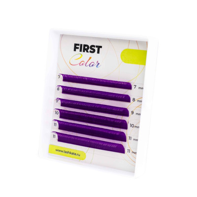 Цветные ресницы FIRST VIOLET МИНИ МИКС